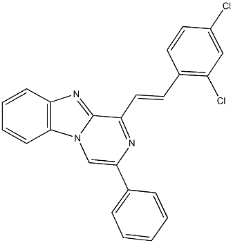 1-[2-(2,4-dichlorophenyl)vinyl]-3-phenylpyrazino[1,2-a]benzimidazole 구조식 이미지