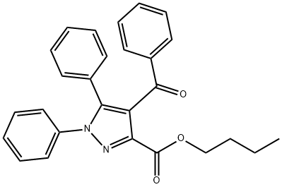 butyl 4-benzoyl-1,5-diphenyl-1H-pyrazole-3-carboxylate 구조식 이미지