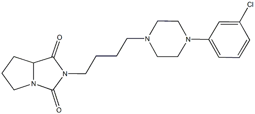 2-{4-[4-(3-chlorophenyl)-1-piperazinyl]butyl}tetrahydro-1H-pyrrolo[1,2-c]imidazole-1,3(2H)-dione Structure