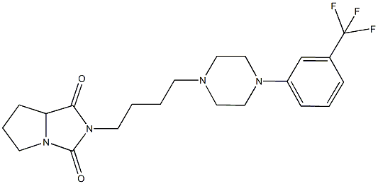 2-(4-{4-[3-(trifluoromethyl)phenyl]-1-piperazinyl}butyl)tetrahydro-1H-pyrrolo[1,2-c]imidazole-1,3(2H)-dione Structure