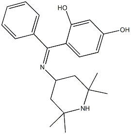 4-{phenyl[(2,2,6,6-tetramethyl-4-piperidinyl)imino]methyl}-1,3-benzenediol 구조식 이미지