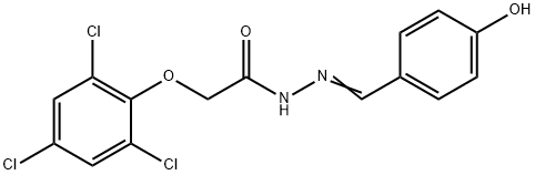 N'-(4-hydroxybenzylidene)-2-(2,4,6-trichlorophenoxy)acetohydrazide 구조식 이미지