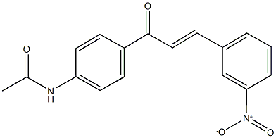 N-[4-(3-{3-nitrophenyl}acryloyl)phenyl]acetamide Structure