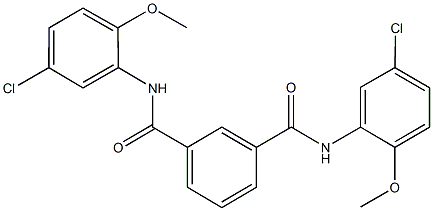 N~1~,N~3~-bis[5-chloro-2-(methyloxy)phenyl]benzene-1,3-dicarboxamide 구조식 이미지