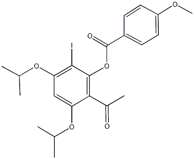 2-acetyl-6-iodo-3,5-diisopropoxyphenyl 4-methoxybenzoate 구조식 이미지