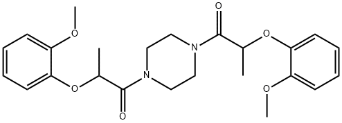 1,4-bis[2-(2-methoxyphenoxy)propanoyl]piperazine 구조식 이미지