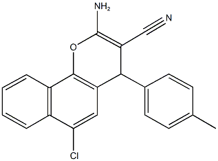 2-amino-6-chloro-4-(4-methylphenyl)-4H-benzo[h]chromene-3-carbonitrile 구조식 이미지