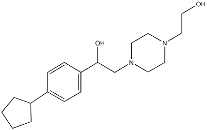 1-(4-cyclopentylphenyl)-2-[4-(2-hydroxyethyl)-1-piperazinyl]ethanol 구조식 이미지