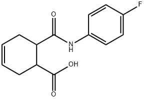 6-[(4-fluoroanilino)carbonyl]-3-cyclohexene-1-carboxylic acid 구조식 이미지