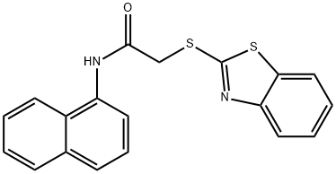 2-(1,3-benzothiazol-2-ylsulfanyl)-N-(1-naphthyl)acetamide 구조식 이미지