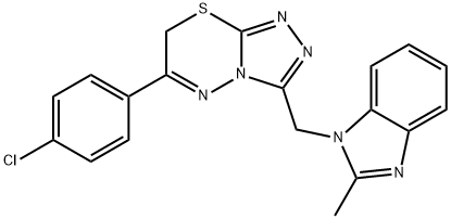 6-(4-chlorophenyl)-3-[(2-methyl-1H-benzimidazol-1-yl)methyl]-7H-[1,2,4]triazolo[3,4-b][1,3,4]thiadiazine 구조식 이미지