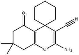 2-amino-7,7-dimethyl-5-oxo-5,6,7,8-tetrahydrospiro[4H-chromene-4,1'-cyclohexane]-3-carbonitrile Structure