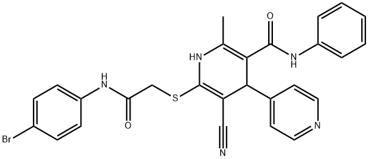 6-{[2-(4-bromoanilino)-2-oxoethyl]sulfanyl}-5-cyano-2-methyl-N-phenyl-1,4-dihydro-4,4'-bipyridine-3-carboxamide 구조식 이미지
