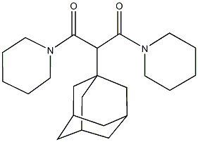 1-[2-(1-adamantyl)-3-oxo-3-(1-piperidinyl)propanoyl]piperidine 구조식 이미지