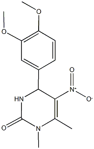 4-(3,4-dimethoxyphenyl)-5-nitro-1,6-dimethyl-3,4-dihydro-2(1H)-pyrimidinone Structure