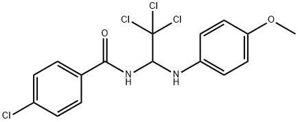 4-chloro-N-[2,2,2-trichloro-1-(4-methoxyanilino)ethyl]benzamide Structure