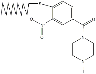 1-{4-(dodecylsulfanyl)-3-nitrobenzoyl}-4-methylpiperazine 구조식 이미지