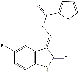 N'-(5-bromo-2-oxo-1,2-dihydro-3H-indol-3-ylidene)-2-furohydrazide Structure