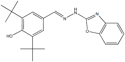 3,5-ditert-butyl-4-hydroxybenzaldehyde 1,3-benzoxazol-2-ylhydrazone 구조식 이미지