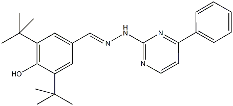 3,5-ditert-butyl-4-hydroxybenzaldehyde (4-phenyl-2-pyrimidinyl)hydrazone Structure