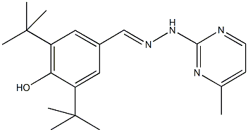 3,5-ditert-butyl-4-hydroxybenzaldehyde (4-methyl-2-pyrimidinyl)hydrazone 구조식 이미지