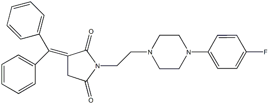 3-(diphenylmethylene)-1-{2-[4-(4-fluorophenyl)-1-piperazinyl]ethyl}-2,5-pyrrolidinedione Structure
