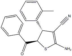 4-cyano-3,4-dideoxy-3-(2-methylphenyl)-1-phenyl-2-thiopent-4-enodialdo-5,2-furanosylamine Structure