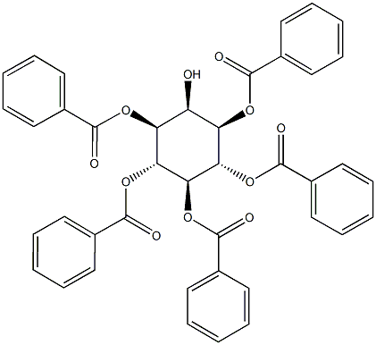 2,3,5,6-tetrakis(benzoyloxy)-4-hydroxycyclohexyl benzoate 구조식 이미지