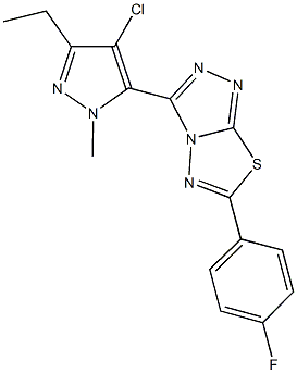 3-(4-chloro-3-ethyl-1-methyl-1H-pyrazol-5-yl)-6-(4-fluorophenyl)[1,2,4]triazolo[3,4-b][1,3,4]thiadiazole 구조식 이미지