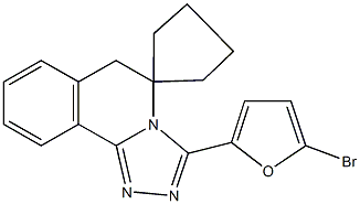 3-(5-bromo-2-furyl)-5,6-dihydrospiro([1,2,4]triazolo[3,4-a]isoquinoline-5,1'-cyclopentane) 구조식 이미지