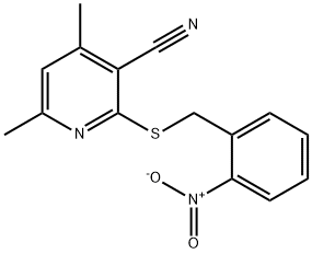 2-({2-nitrobenzyl}sulfanyl)-4,6-dimethylnicotinonitrile 구조식 이미지