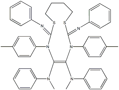 N-[4,5-bis(methylanilino)-3,6-bis(4-methylphenyl)-7-(phenylimino)-1,8-dithia-3,6-diazacyclododec-4-en-2-ylidene]-N-phenylamine 구조식 이미지