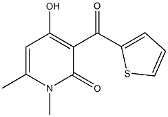 4-hydroxy-1,6-dimethyl-3-(2-thienylcarbonyl)-2(1H)-pyridinone 구조식 이미지