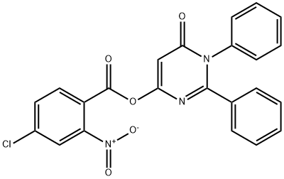 6-oxo-1,2-diphenyl-1,6-dihydro-4-pyrimidinyl 4-chloro-2-nitrobenzoate 구조식 이미지