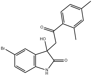 5-bromo-3-[2-(2,4-dimethylphenyl)-2-oxoethyl]-3-hydroxy-1,3-dihydro-2H-indol-2-one Structure