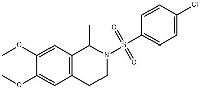 2-[(4-chlorophenyl)sulfonyl]-6,7-dimethoxy-1-methyl-1,2,3,4-tetrahydroisoquinoline 구조식 이미지