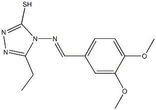 4-[(3,4-dimethoxybenzylidene)amino]-5-ethyl-4H-1,2,4-triazole-3-thiol 구조식 이미지
