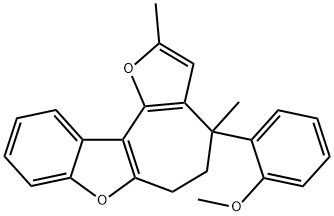 2-(2,4-dimethyl-5,6-dihydro-4H-furo[2',3':3,4]cyclohepta[1,2-b][1]benzofuran-4-yl)phenyl methyl ether Structure