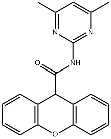 N-(4,6-dimethyl-2-pyrimidinyl)-9H-xanthene-9-carboxamide 구조식 이미지