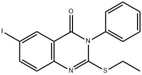 2-(ethylsulfanyl)-6-iodo-3-phenyl-4(3H)-quinazolinone Structure