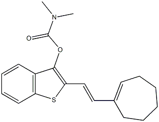 2-[2-(1-cyclohepten-1-yl)vinyl]-1-benzothien-3-yl dimethylcarbamate Structure