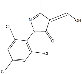 4-(hydroxymethylene)-5-methyl-2-(2,4,6-trichlorophenyl)-2,4-dihydro-3H-pyrazol-3-one 구조식 이미지