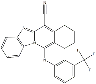 11-[3-(trifluoromethyl)anilino]-7,8,9,10-tetrahydrobenzimidazo[1,2-b]isoquinoline-6-carbonitrile 구조식 이미지