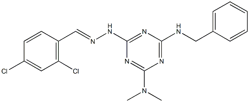 2,4-dichlorobenzaldehyde [4-(benzylamino)-6-(dimethylamino)-1,3,5-triazin-2-yl]hydrazone Structure