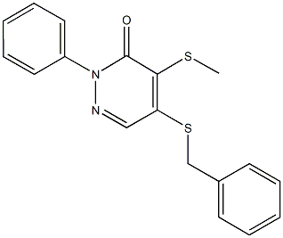 5-(benzylsulfanyl)-4-(methylsulfanyl)-2-phenyl-3(2H)-pyridazinone 구조식 이미지