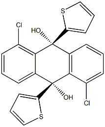 1,5-dichloro-9,10-di(2-thienyl)-9,10-dihydro-9,10-anthracenediol 구조식 이미지