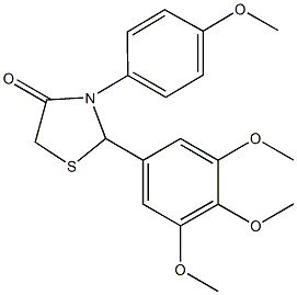 3-(4-methoxyphenyl)-2-(3,4,5-trimethoxyphenyl)-1,3-thiazolidin-4-one 구조식 이미지