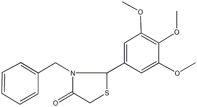 3-benzyl-2-(3,4,5-trimethoxyphenyl)-1,3-thiazolidin-4-one Structure