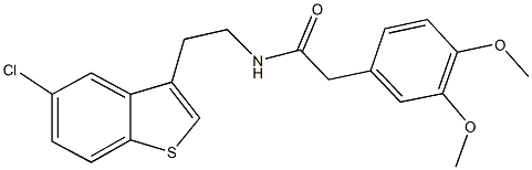 N-[2-(5-chloro-1-benzothien-3-yl)ethyl]-2-(3,4-dimethoxyphenyl)acetamide 구조식 이미지