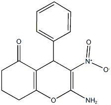 2-amino-3-nitro-4-phenyl-4,6,7,8-tetrahydro-5H-chromen-5-one 구조식 이미지